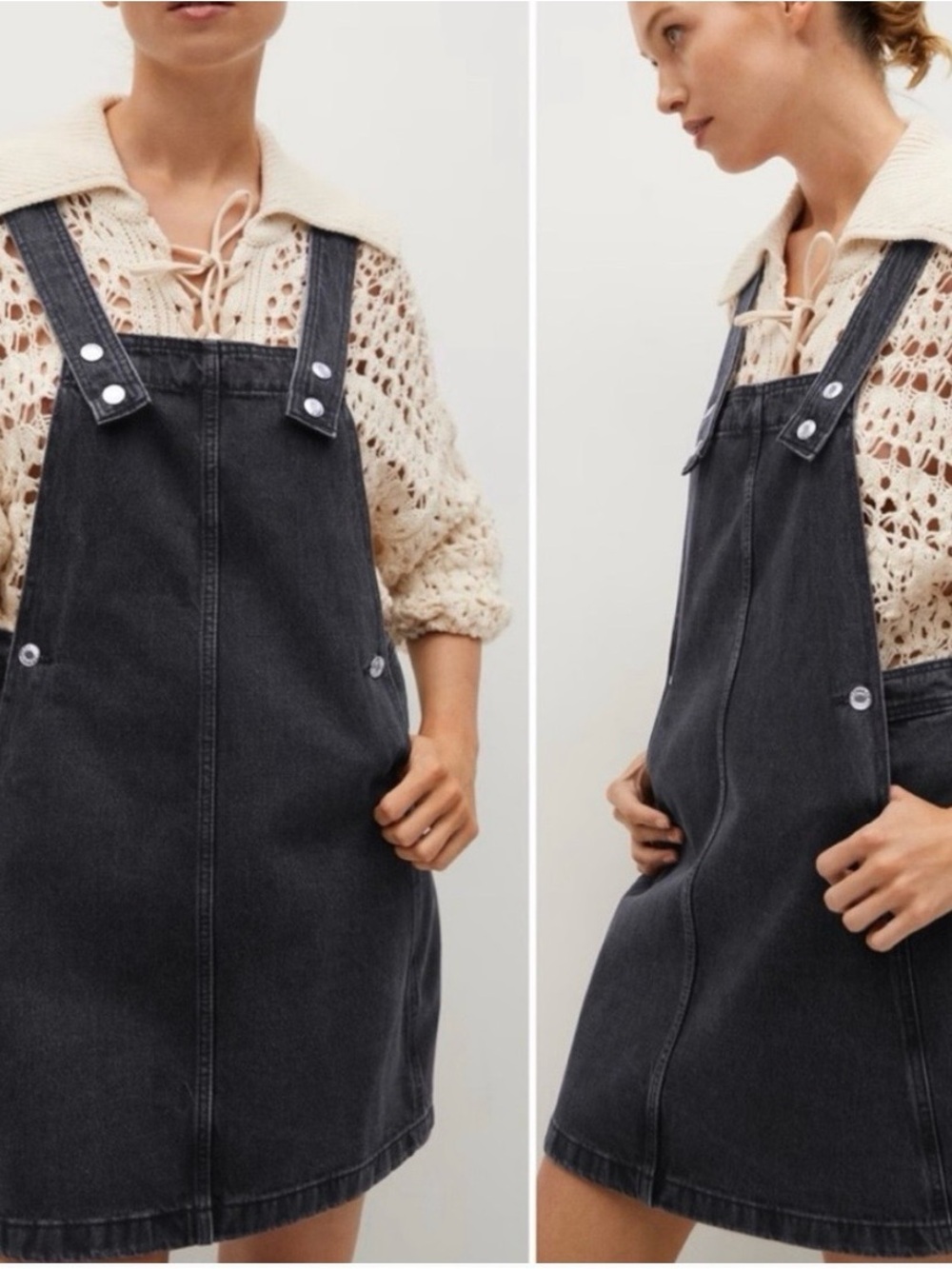 Mango Denim Dress Overalls